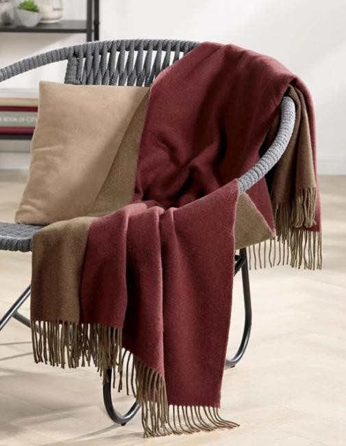 Плед Biederlack Plaid pepper-cashew 130x170 см шерстяной