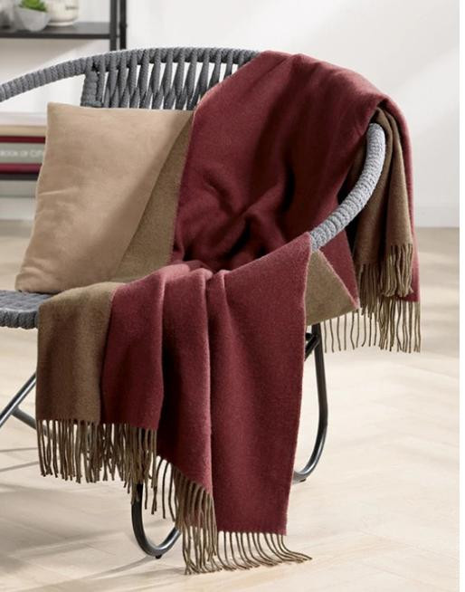 Плед Biederlack Plaid pepper-cashew 130x170 см шерстяной