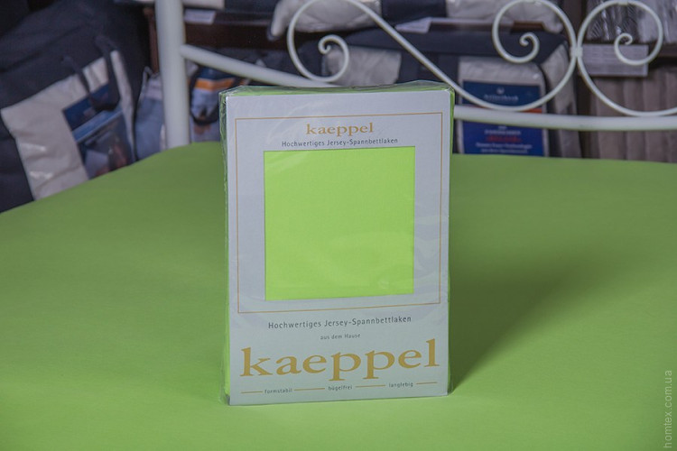 Простирадло на гумці трикотажне Kaeppel 180-200х200+25 см зелене яблуко