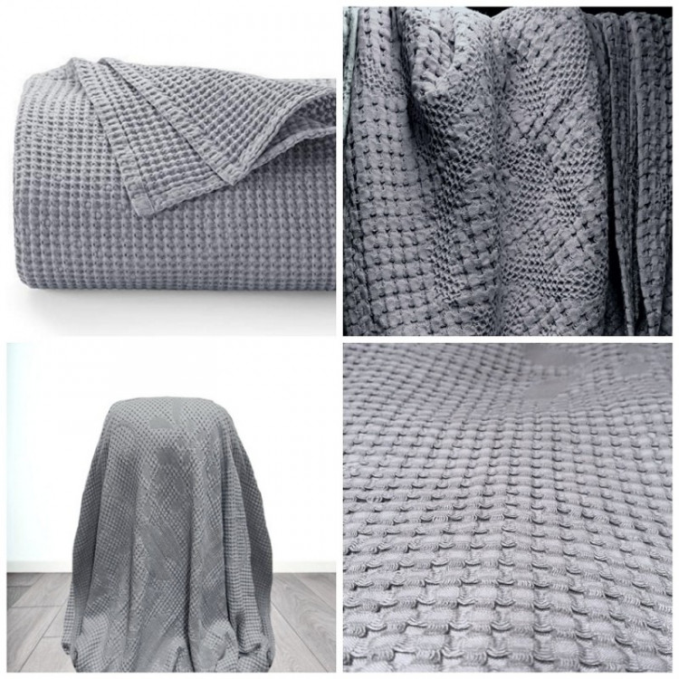 Плед Home Textile Soft grey Cotton 160x210 см