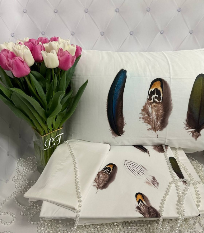 Постільна білизна Tivolyo Home Gala white (біла) сімейна