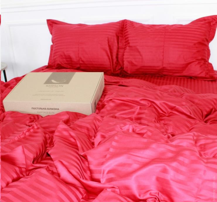 Наволочка Mirson Satin Stripe 30-0018 Red 50x70 см сатиновая