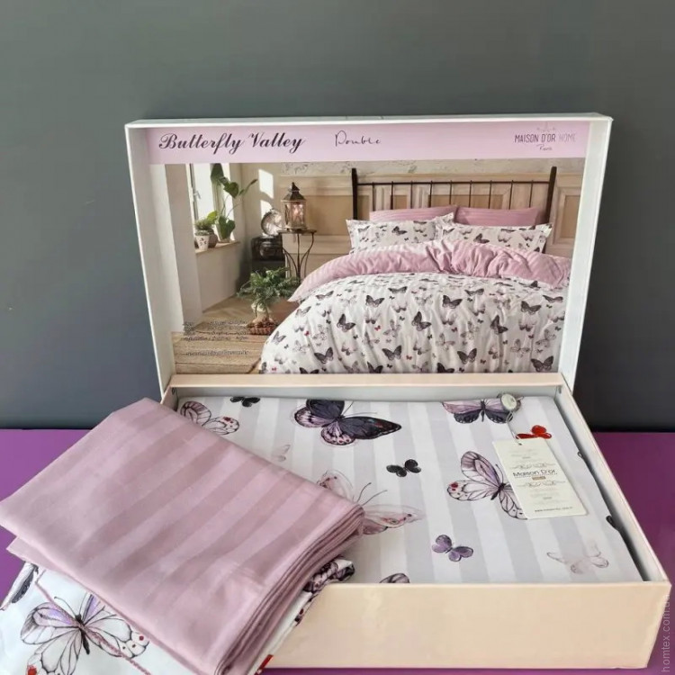 Постільна білизна Maison Dor Butterfly Valley Rose (рожева) євро