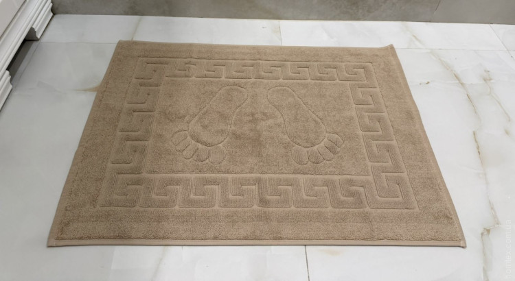 Махровий рушник - килимок для ніг Hanibaba 50х70 см темно-бежевий