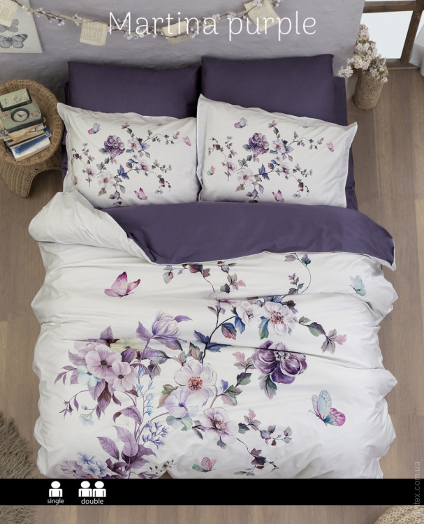 Постельное белье First Choice Martina purple сатин 3D семейное
