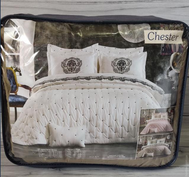 Покривало з наволочками Chester 260х260см. фіолетове