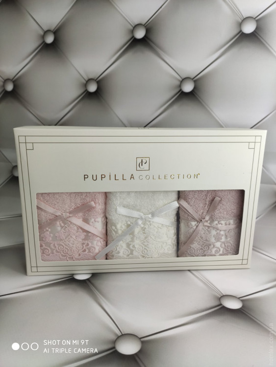 Набор махровых полотенец Pupilla из 3-х штук 30x50 см, модель 19
