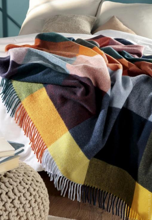 Плед Biederlack Plaid Vibrant Square 130x170 см шерстяной