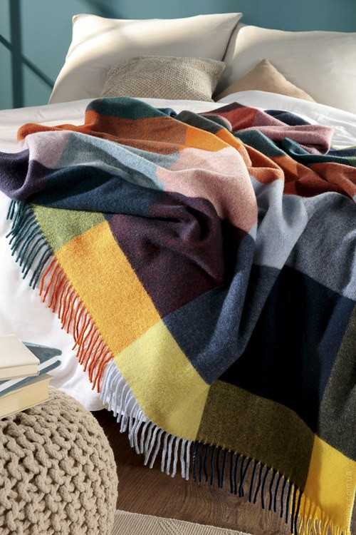 Плед Biederlack Plaid Vibrant Square 130x170 см вовняний