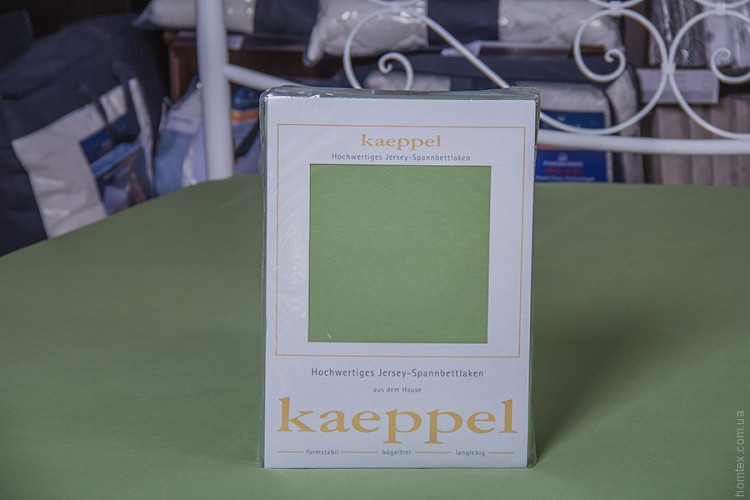 Простирадло на резинці трикотажне Kaeppel 180-200х200+25 см оливкове