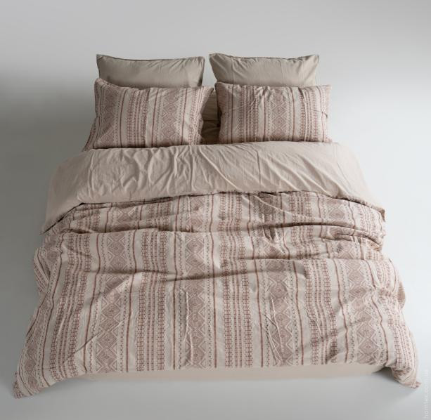 Постільна білизна варена бавовна Limasso Coastal Trio Oxford Tan євро