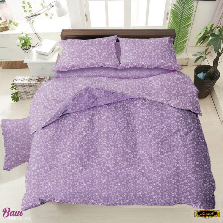 Постельное белье Zastelli Bubble Lavander бязь Gold USA полуторный