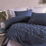 Постільна білизна Cotton Box Gina Lacivert євро з вишивкою