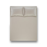 Простынь на резинке с наволочками Penelope - Laura light grey светло-серая 160х200+35 см + 50х70 см (2 шт.)