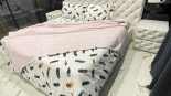 Покрывало - пике Dantela Vita 220x245 см пудровое с помпонами