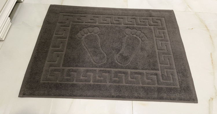 Махровий рушник - килимок для ніг Hanibaba 50х70 см темно - сіре