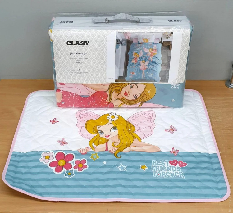 Покривало дитяче стьобане CLASY Power Girl 180x240 см з наволочкою 50x70 см