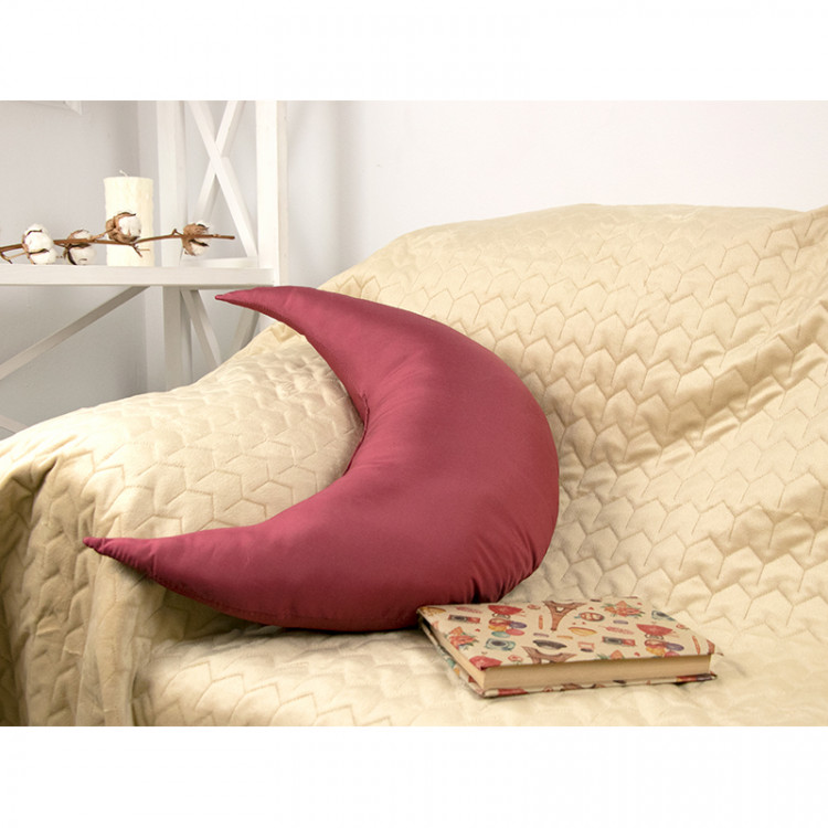 Декоративная подушка Руно Луна бордовая 30x45 см