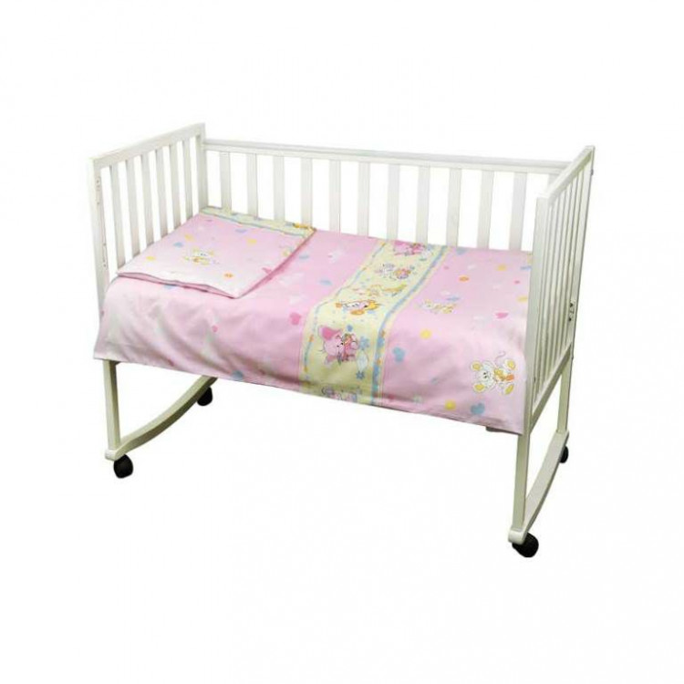 Постельное белье в детскую кроватку Руно "Мышка с сыром" розовый