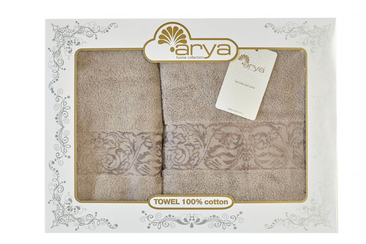 Набор полотенец Arya Jewel песочный 50x90 см +70х140 см