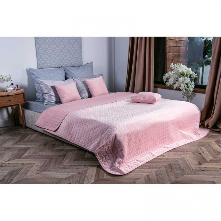 Декоративне покривало Руно Velour 180х220 см Rose (рожеве)