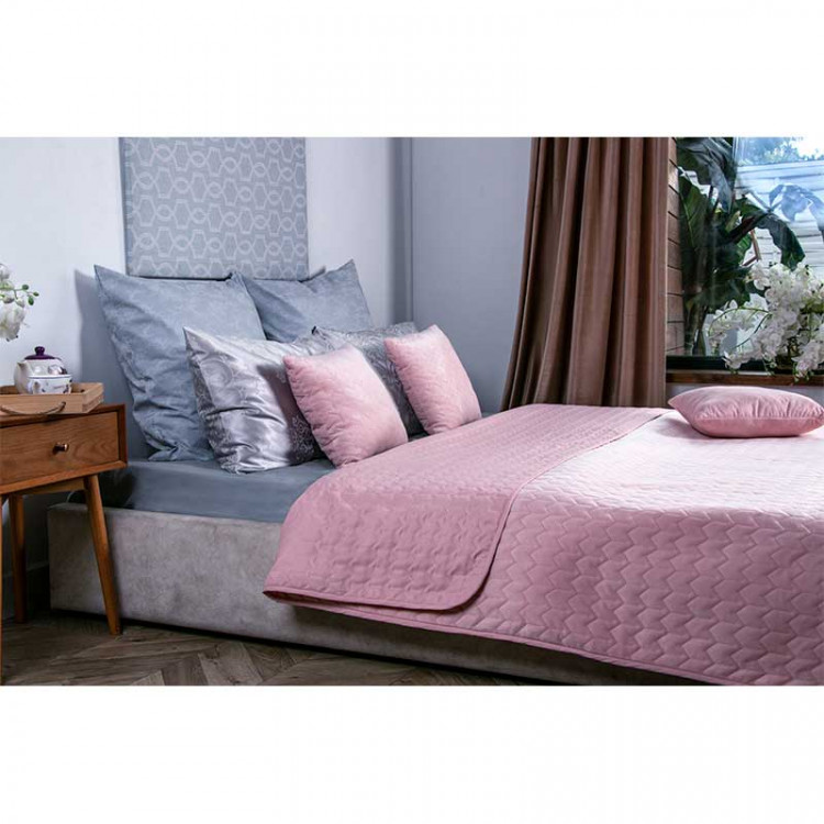 Декоративне покривало Руно Velour 180х220 см Rose (рожеве)