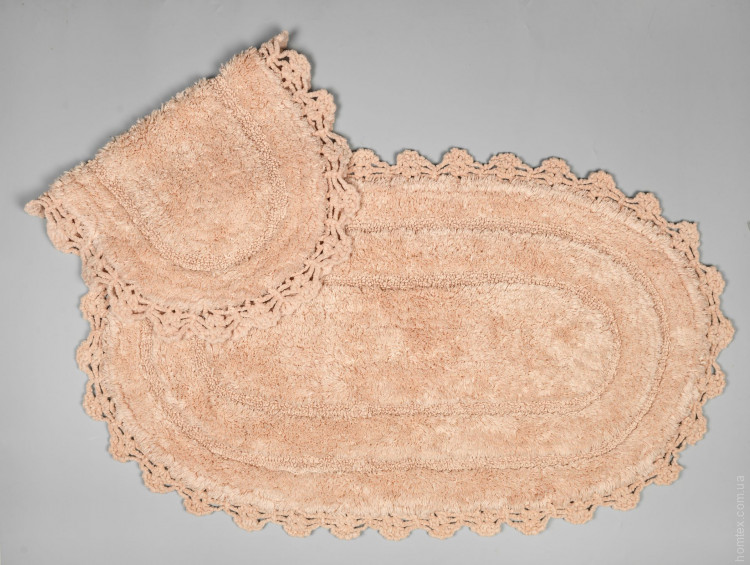Набор овальных ковриков Arya Afro персиковый 65x100 см + 45x70 см