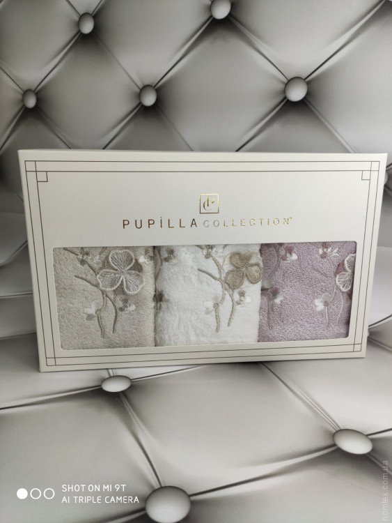 Набор махровых полотенец Pupilla из 3-х штук 30x50 см, модель 21