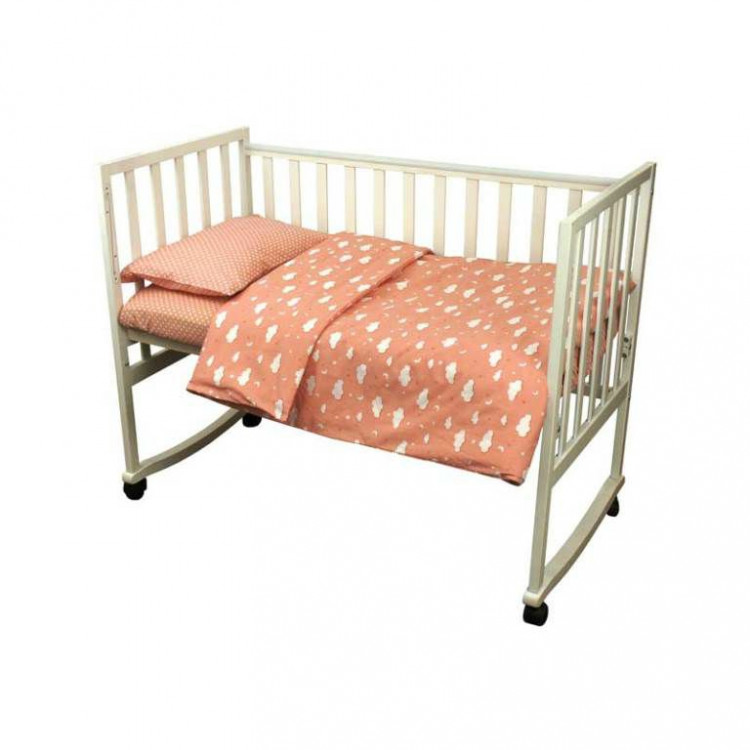 Постельное белье в детскую кроватку Руно "Тучка" розовая