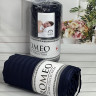 Простынь страйп - сатин Romeo Home 160x200+30 см с наволочками темно - синяя