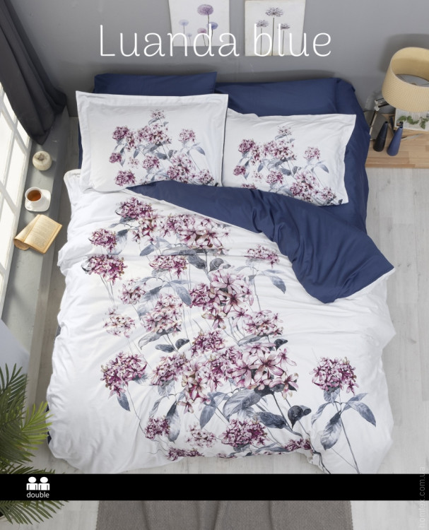 Постельное белье First Choice Luanda blue сатин 3D евро