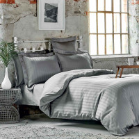 Постельное белье Karaca Home сатин Charm bold gri серый евро