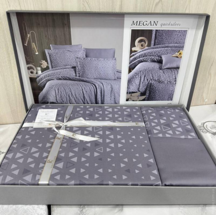 Постільна білизна First Choice Megan quicksilver сатин люкс євро