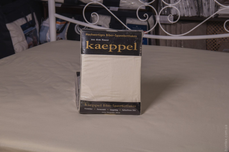 Простирадло на гумці фланель Kaeppel 140-160х200+25 см льон