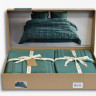 Постільна білизна варена бавовна Limasso Coastal Trio Dark Green євро