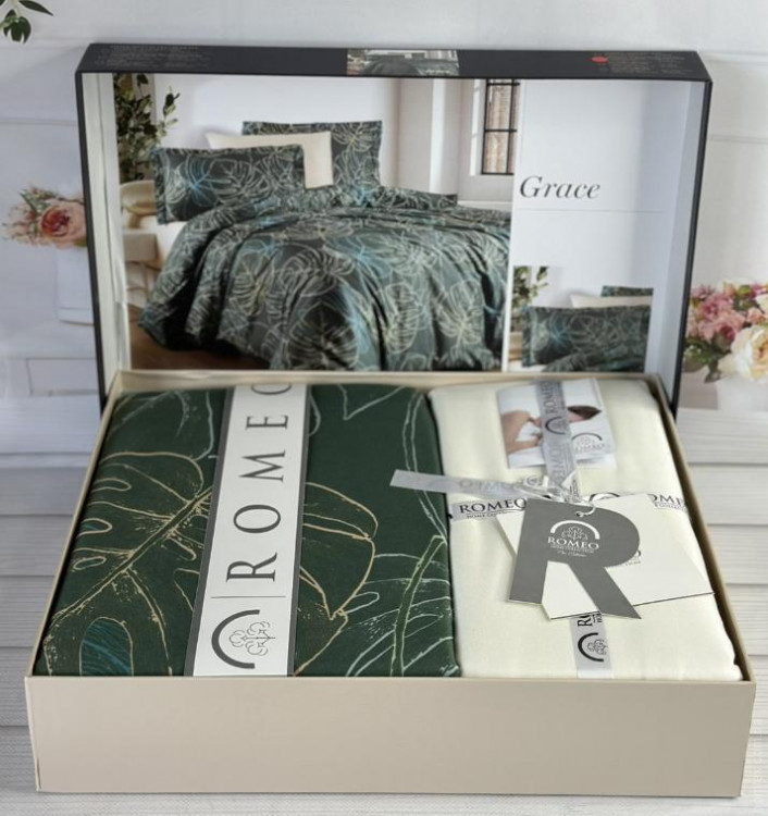 Постільна білизна Romeo Home сатин Grace євро Постільна білизна Romeo Home сатин Grace євро