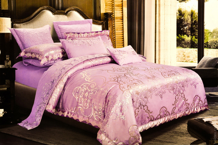Постельное белье SoundSleep Luxury violet сатин-жаккард фиолетовый полуторный 