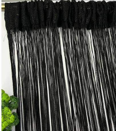 Ниточная тюль черная 300x300 см