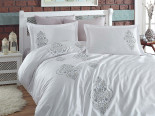 Постільна білизна Dantela Vita Embroidered Ottoman beyaz-gri євро