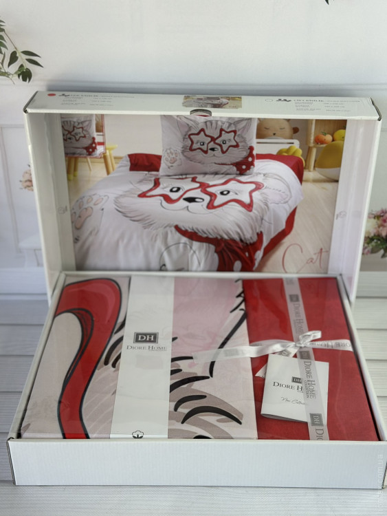 Постільна білизна ранфорс 3Д Diore Cat полуторний