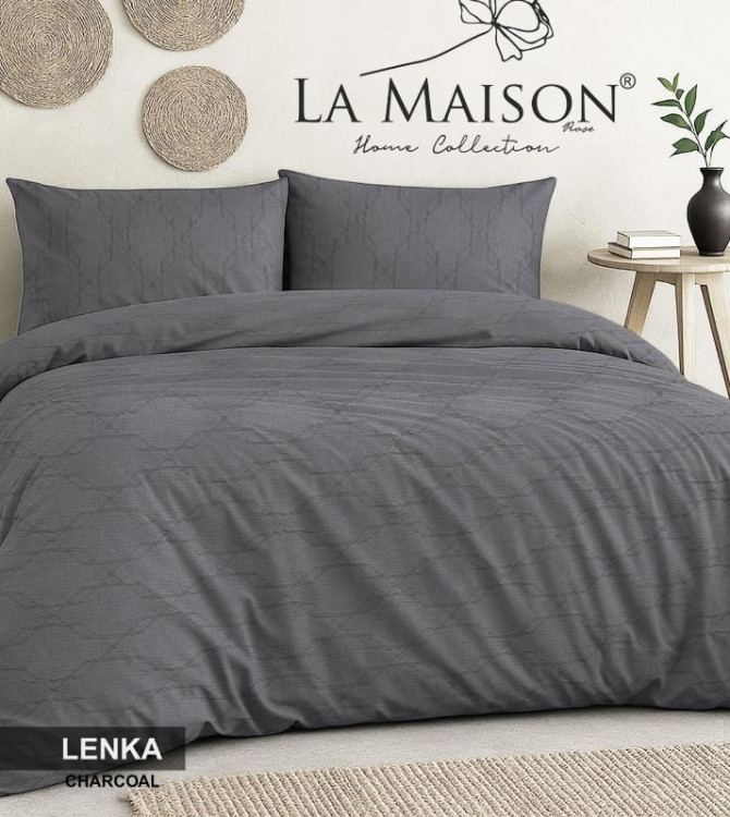 Постільна білизна La Maison Lenka Charcoal з мусліну євро