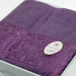 Махровая простынь Luisa V02 lilac 200х220 см