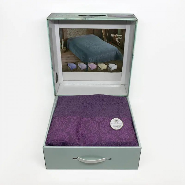Махрове простирадло Luisa V02 lilac 200х220 см