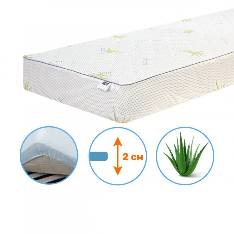 Наматрасник Mirson Alberto Bamboo Strong Aloe Vera 120x200 см, №1034 (обычный на резинке по периметру)