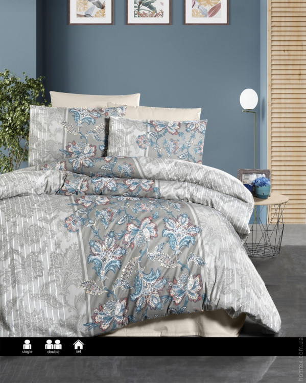Постельное белье First Choice Polca grey евро