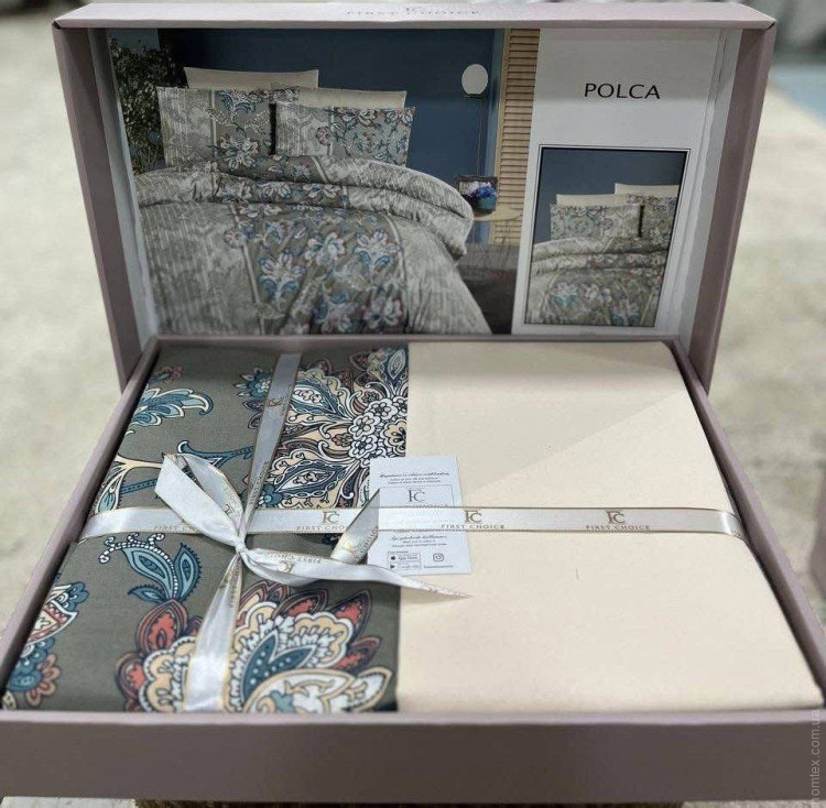 Постельное белье First Choice Polca grey евро