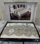 Скатерть льняная с кружевом Maison Royale Nona V1 160x220 см