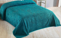 Простынь махровая Uniko crown home 220x240 см Kelebek изумрудная