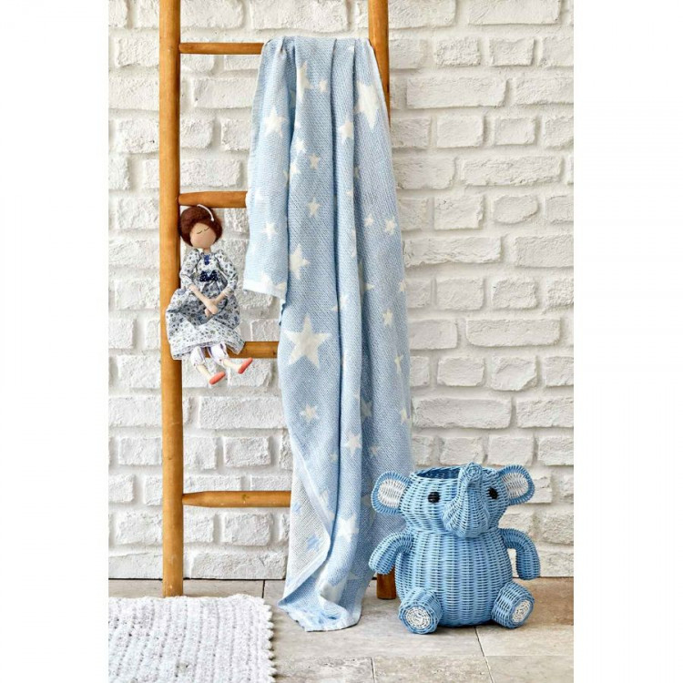 Покрывало Karaca Home Baby star mavi синий 80х120 см