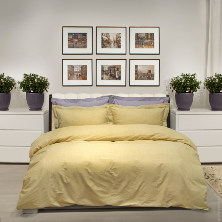 Постельное белье Lotus Home Basic сатин желтое евро